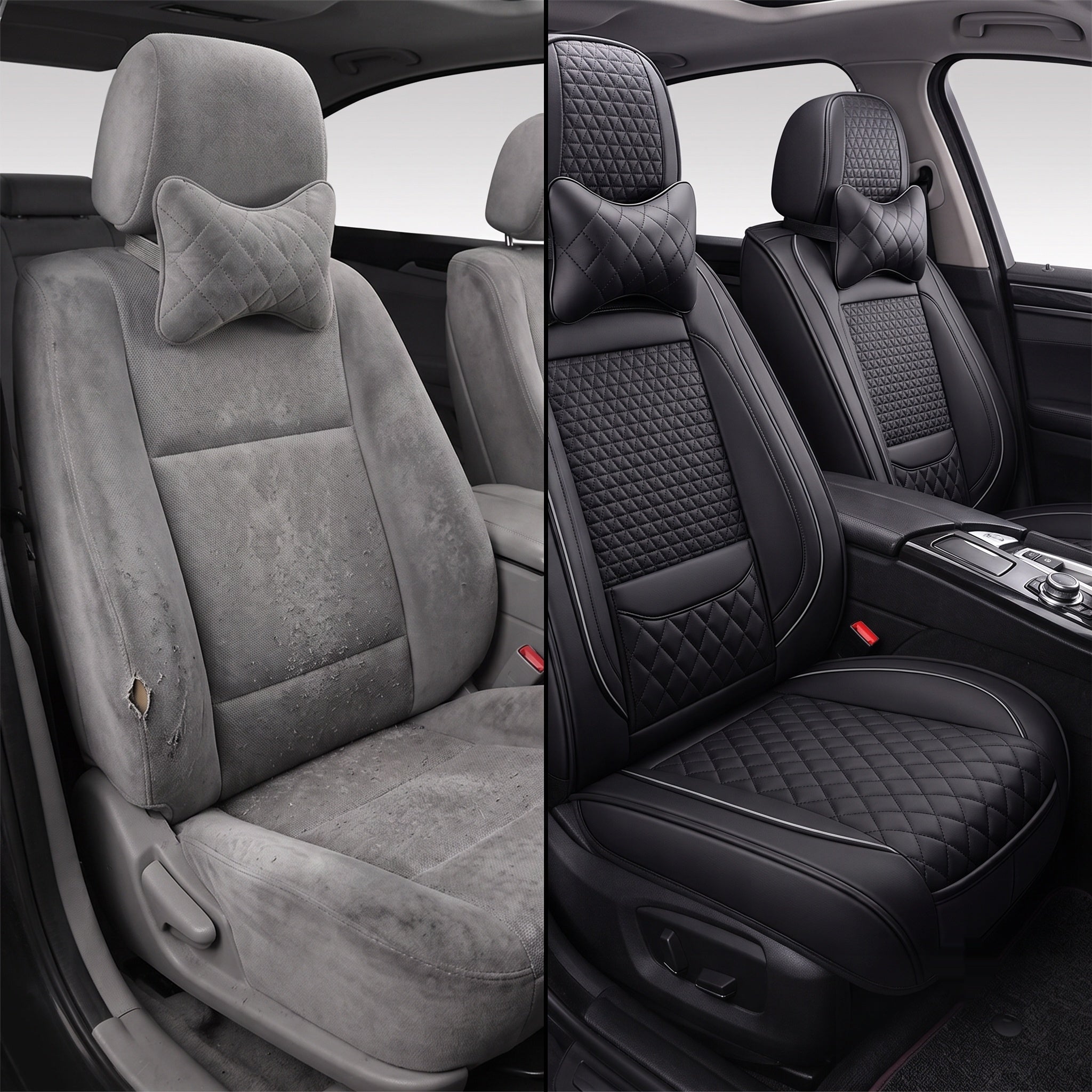 NobleSeats before and after seat cover install