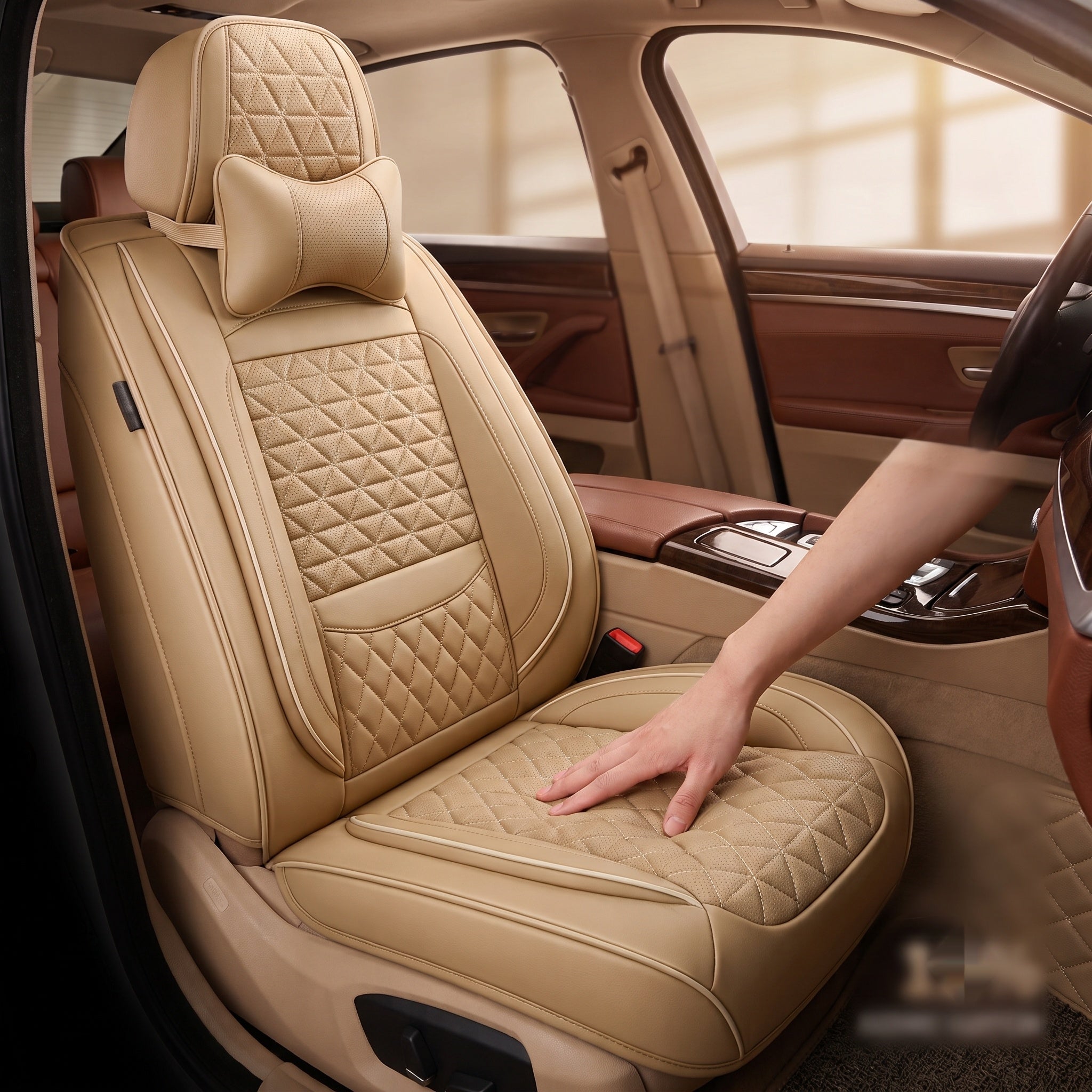 Cushioned foam padding on NobleSeats seat cover